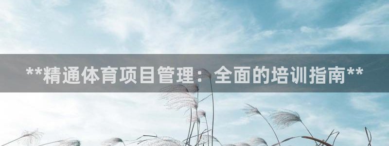 必一体育登陆：**精通体育项目管理：全面的培训指南**