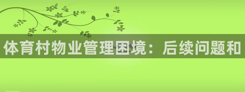 必一体育下载：体育村物业管理困境：后续问题和
